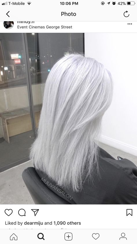 Silver Gray Hair Color, Purple Blonde Hair, Silver Gray Hair, Gray Hair Color Ideas, Hair Colors Ideas, Platinum Hair Color, Ice Blonde Hair, Silver White Hair, Platinum Blonde Hair Color