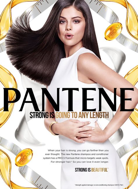 Both Pantene ads feature Selena Gomez with beautiful, shiny hair. Shampoo Advertising, Long Hair Shampoo, Hair Advertising, Dove Shampoo, Pantene Shampoo, Cosmetics Banner, Publicidad Creativa, Beauty Ad, Skin Care Clinic