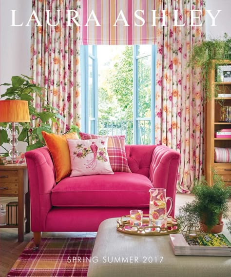 Laura Ashley Living Room, Pink Furniture, Laura Ashley Home, Cottage Shabby Chic, Ashley Home, Colourful Living Room, Laura Ashley, Room Colors, Living Room Inspiration