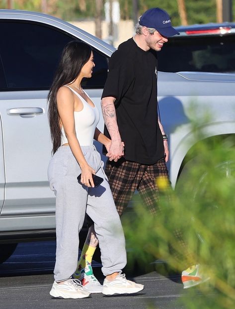 Kim Kardashian Wears Yeezys for Palm Springs Outing with Pete Davidson Friends Hanging Out, Hot Halloween Outfits, Pajama Outfit, Pajama Day, Pete Davidson, Kim Kardashian West, Outwear Fashion, Celebrity Street Style, Kardashian Jenner