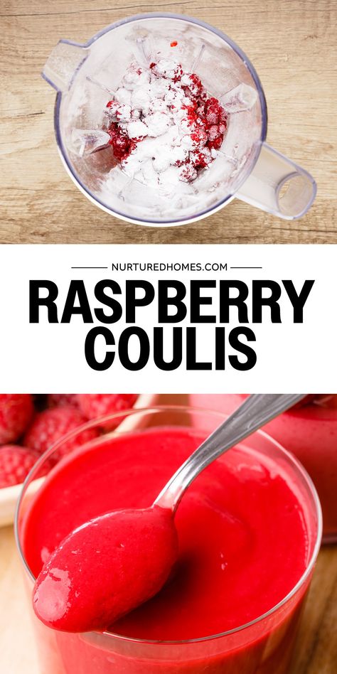 How to Make Raspberry Coulis (Fresh Raspberry Sauce) - Nurtured Homes Ww Sauces, Fresh Raspberry Sauce, Lavender Honey Ice Cream, Lavender Ice Cream, Raspberry Coulis, Cake Cheesecake, Raspberry Recipes, Raspberry Sauce, Fruit Platter