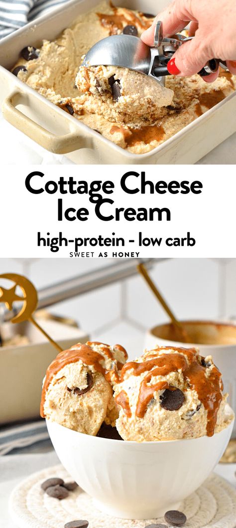 This Cottage Cheese is an easy 4-ingredients homemade ice cream recipe packed with protein and ultra-creamy texture. Cottage Cheese Ice Cream Low Carb, Cottage Cheese Cookie Dough Ice Cream, Keto Ice Cream With Cottage Cheese, Cottage Cheese Ice Cream Peanut Butter, Coffee Cottage Cheese Ice Cream, Cottage Cheese Popsicles, Cottage Cheese Recipes Low Carb, Cottage Cheese Protein Ice Cream, Keto Cottage Cheese Ice Cream