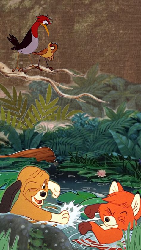 I’ve always wanted one but could never find one, so I made one. Sorry if it’s bad, it’s my first time. Fox And The Hound Wallpaper, The Hound, The Fox And The Hound, Old Disney, The Fox, First Time, Cute Animals, Fox, Disney