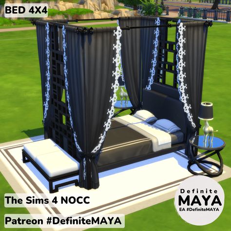 Sims 4 Cc Canopy, Sims 4 Canopy Bed, Sims 4 Canopy, Sims 4 Bedroom, Sims Ideas, Sims House Design, Sims 4 Build, Canopy Bed, Sims 4 Houses