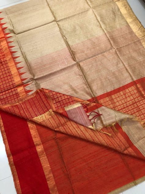 Handloom Khadi Silk Sarees - Elegant Fashion Wear Red And White Saree, Sarees Elegant, Bird Coloring, Bridal Sarees South Indian, Lehenga Red, Khadi Saree, Raw Silk Saree, Elegant Fashion Wear, Bridal Lehenga Red