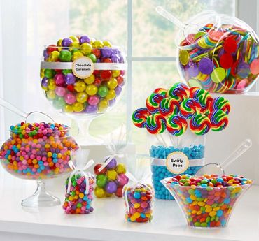 Rainbow Candy Table, Rainbow Candy Buffet, Candy Table Ideas, Candy Theme Birthday Party, Rainbow Treats, Candy Land Birthday Party, Pony Birthday Party, Candy Buffet Wedding, Candy Bar Party