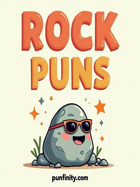 rock puns Geology Puns, Rock Puns, Geology Humor, Classic Rock Albums, Rock Quotes, Rock Around The Clock, Funny Rock, Best Puns, Rock Climbers