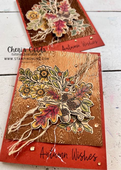 Fond Of Autumn Stampin Up Cards, Stampin Up Fond Of Autumn, Autumn Stampin Up Cards, Fond Of Autumn, Autumn Greetings, Fall Cards Handmade, Fall Greeting Cards, Gratitude Cards, Autumn Cards