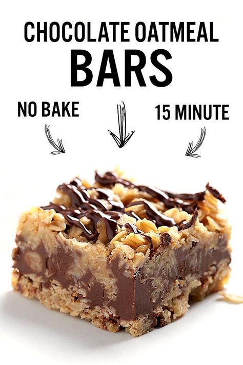 No Bake Chocolate Oatmeal Bars - Sugar Apron No Bake Chocolate Oatmeal Bars, Chocolate Oatmeal Bars, Brownie Desserts, Dessert Aux Fruits, Chocolate Oatmeal, Oatmeal Bars, Easy No Bake Desserts, Dessert Dips, No Bake Bars