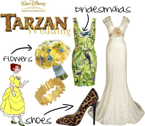 "Tarzan" by mitomana ❤ liked on Polyvore Tarzan Wedding, Descendants Outfits, Disney Prom, Disney Princess Wedding, Jane Porter, Fancy Stuff, Disney Princess Outfits, Disney Wedding Theme, Character Fashion