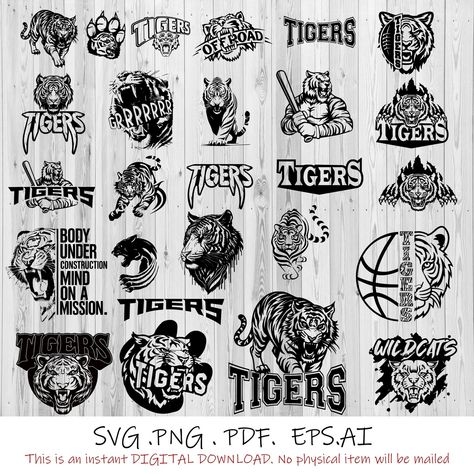 Tigers Svg, Svg Bundles, Tiger Illustration, School Svg, Customise T Shirt, In The Wild, Software Design, Tigers, Physics