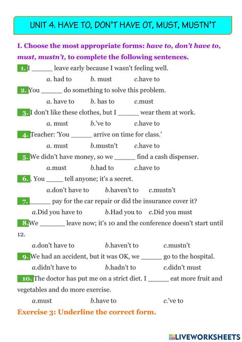 Must And Have To Worksheet, Should Must Have To Worksheet, Adult Worksheets, Present Perfect Tense Exercises, Tenses Exercises, Modal Verbs, Regular And Irregular Verbs, Simple Past Tense, English File