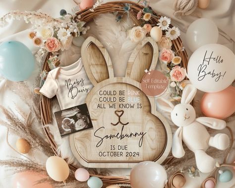 Easter Pregnancy Announcement Digital, Spring Baby Announcment, Boho Template, Gender Neutral, Pink or Blue, Girl or Boy, Instagram Facebook Spring Baby Announcement, Boho Template, Easter Baby Announcement, Easter Pregnancy Announcement, Boy Instagram, Neutral Pink, Blue Girl, Easter Baby, Pink Or Blue