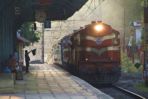 Twin Diesels climb uphill with Konark Express! Beauty Maintenance Routine, Indian Railway Train, India Railway, Natural Beauty Face, Beauty Maintenance, Watercolor Indian, Maintenance Routine, Happy Makeup, Village Photos