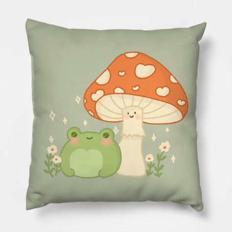 A cute frog to brighten up your day! -- Choose from our vast selection of throw pillows to match with your desired size to make the perfect custom pillow. Pick your favorite: Movies, TV Shows, Art, and so much more! Available in extra small, small, medium, large. For beds, couches/sofas, love seats, and chairs. Perfect for decoration. Cute Frog Decor, Frog Bedroom Ideas, Frog Themed Bedroom, Cyan Bedroom, Frog Room Ideas, Frog Core, Frog Rug, Frog Bedroom, Frog Chair