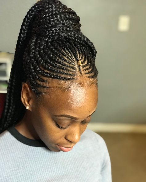 Latest Ghana Weaving Shuku Styles 2019 Latest Ghana Weaving Shuku, Shuku Styles, Latest Ghana Weaving, Ghana Braid Styles, Cornrow Braid Styles, Black Hair Ombre, Ghana Weaving, Hairstyles List, Bob Braids Hairstyles