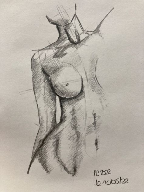 Pencil Body Sketch, Nude Draws Easy, Female Anatomy Drawing Reference Poses, Chest Sketch, Women Body Drawing, Body Sketches Female, Female Body Sketch, Female Body Art, Body Image Art