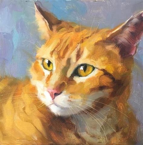 Daily Paintworks - "Adopt330" - Original Fine Art for Sale - © Katya Minkina Katya Minkina, Ginger Cat Art, Kat Diy, Portraits Pop Art, Cat Portrait Painting, Cat Paintings, Painting Cat, Seni Cat Air, Cat Artwork