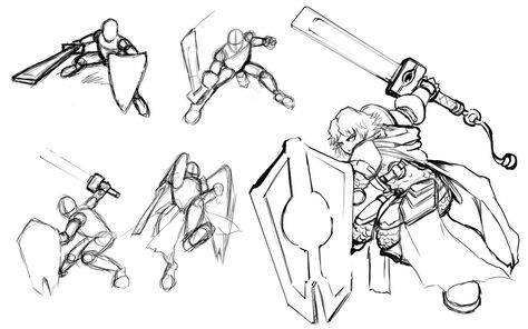 Female Knight Dynamic Pose Study by Jmcdon Knight Action Pose, Shield Pose Reference Drawing, Shield Pose Reference, Shield Poses, Knight Poses Drawing, Shield Pose, Knight Poses, Shield Drawing, Pose Tutorial