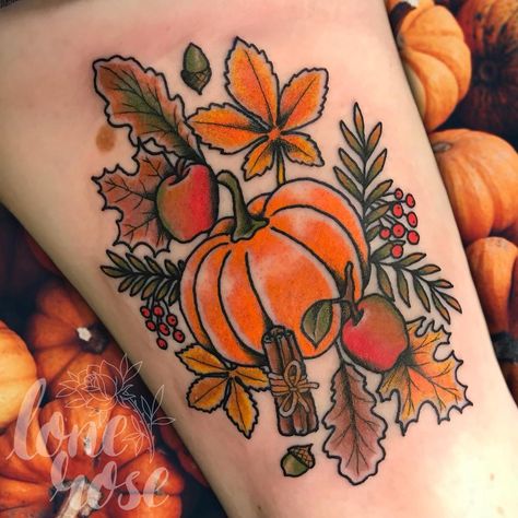 Drum Tattoos, Piano Tattoos, Fall Leaves Tattoo, Tattoos Abstract, Abstract Tattoos, Pumpkin Tattoo, Autumn Tattoo, Mom Tattoo Designs, Traditional Tattoo Sleeve