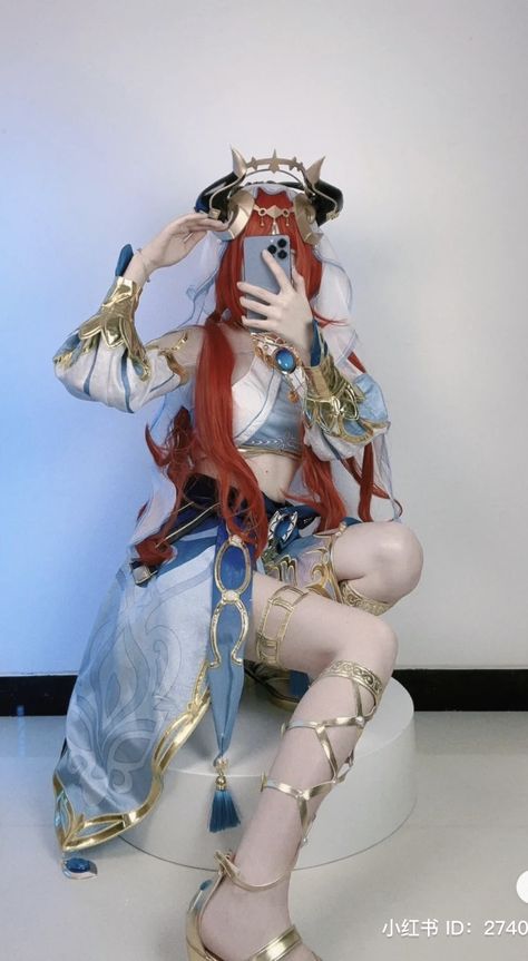 Columbia Cosplay Genshin, Genshin Nilou Cosplay, Ayaka Forehead, Nilou Cosplay, Cosplay Ideas Genshin Impact, Genshin Cosplayers Funny, Farina Genshin Cosplay, Genshin Cosplays, Cosplay Genshin