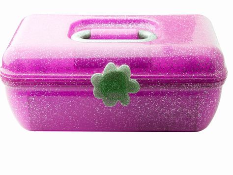 7 Ways To Use Your Caboodle As An Adult, Because The '90s Will Never Die Caboodles Organization, Lip Smackers, Body Glitter, Dr Pepper, I Don't Care, Roll On, 100 Percent, Lips, Glitter