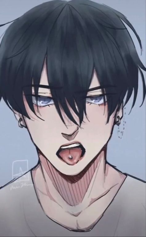 Desen Anime, Tongue Piercing, Kageyama Tobio, Haikyuu Fanart, Anime Drawings Tutorials, Cool Animations, Anime Drawings Boy, Fanarts Anime, Drawing Poses