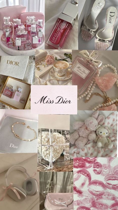 miss dior collage Iphone Wallpaper Dior, Dior Collage, Pink Emoji Wallpaper, Dior Wallpaper, Easy Yarn Crafts, Dior Aesthetic, Dior Lip Glow, Islamic Wallpaper Iphone, Iphone Wallpaper Classy