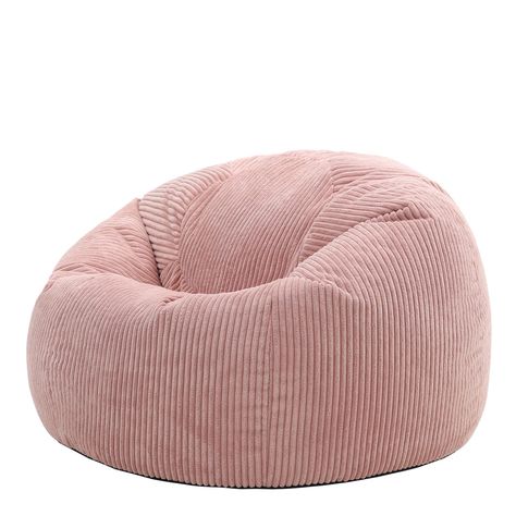 Designed for those who love to lounge, prepare to sink into this soft, sophisticated cord beanbag, and relax as you have never relaxed before. The cozy texture of the cord will provide hours of comfort so you can relax with a good book in hand. This vintage-inspired, classic beanbag shape easily adapts to your everyday life. Whether it be a restful chair for one in your bedroom, or a social seat to join friends in the living area, this bean bag will create a laid-back atmosphere. The deep seat a Pink Bean Bag, Corduroy Bean Bag, Large Bean Bags, Adult Bean Bag Chair, Cozy Chair, Cosy Corner, Bag Chair, Comfy Chairs, Bedroom Chair