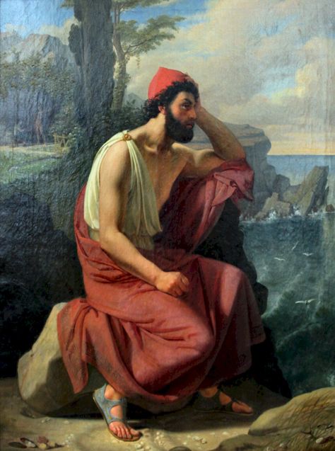 https://flic.kr/p/VVtQJa | blunck, ditlev conrad - Odysseus on the Island of Calypso | Ditlev Conrad Blunck 1798-1853 Denemarken Neo Classical Painting, Ancient Greece Art, Greece Mythology, Old Master Paintings, Greek Heroes, Master Paintings, Roman Gods, Rennaissance Art, Greek Mythology Art