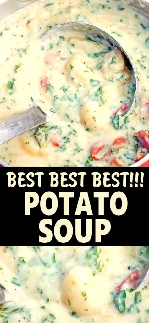 Best Potato Soup Recipe, The Best Potato Soup, Best Potato Soup, Homemade Soup Recipe, Diner Recept, Best Soup Recipes, Potato Soup Recipe, Savory Soups, Soup And Sandwich