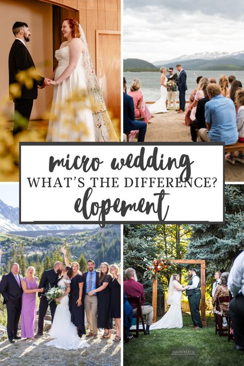 If you've been thinking about having a smaller wedding you might be wondering what the difference is between micro weddings and elopements--we're breaking it down.

#microwedding #elopement Diy Micro Wedding, Micro Weddings Ideas, Microwedding Ideas, Micro Wedding Ceremony, Smaller Wedding, Creek Wedding, Smallest Wedding Venue, Micro Weddings, Wedding Types