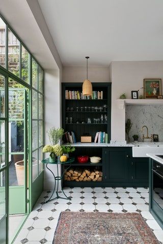 Clarence Graves London house | House & Garden Crittall Windows, Kitchen Sitting Room, Crittal Windows, Kitchen 2022, Victorian Townhouse, Interiors Kitchen, Home Office Inspiration, Dark Walls, London House