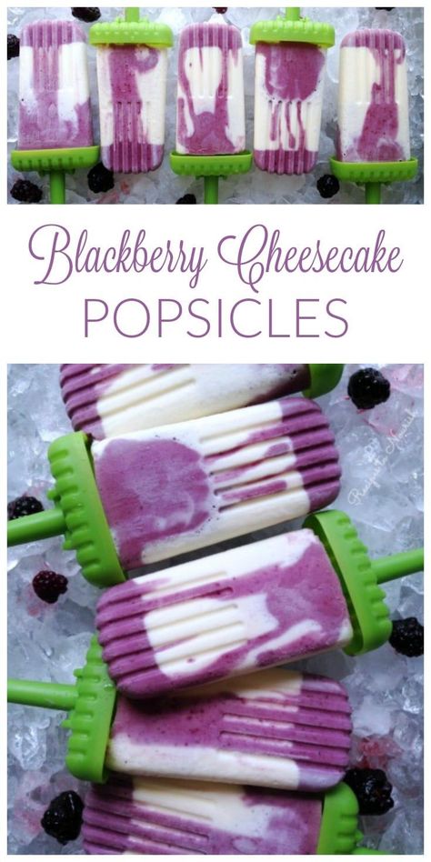 Berry Popsicle Recipes, Cheesecake Flavors, Popsicles Recipes, Cheesecake Popsicles, Healthy Popsicle Recipes, Pudding Pops, Blackberry Cheesecake, Chocolate Peanut Butter Desserts, Healthy Popsicles