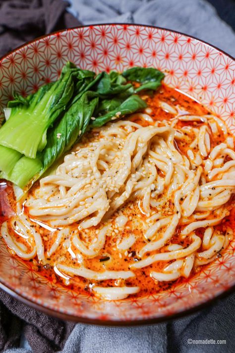 Korean Fresh Noodles Recipe, Spicy Noodle Recipes, Japanese Noodle Recipes, Spicy Sesame Noodles, Spicy Asian Noodles, Sesame Noodle, Sesame Noodles Recipe, Spicy Noodle, Din Tai Fung