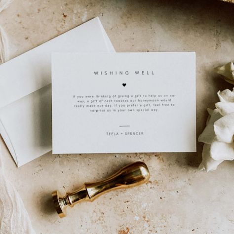 Wishing Well Wedding Gift Request Enclosure Card Wishing Well Wedding, Wedding Enclosure Cards, Newlywed Gifts, Wishing Well, Enclosure Cards, Engagement Gifts, Wedding Gift, Wedding Gifts, Created By