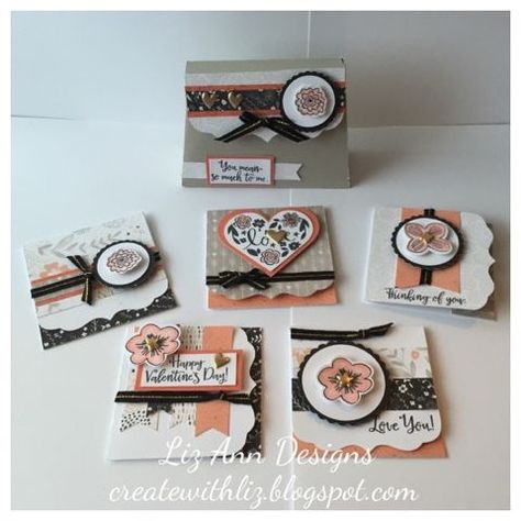 Charlotte Card Holder with Matching 3x3 Cards | Create with Liz | Bloglovin’ Homemade Card Designs, 3x3 Cards, Ctmh Layouts, Mini Note, Close To My Heart Cards, Valentine Love Cards, Heart Ideas, Pop Box, Mini Cards