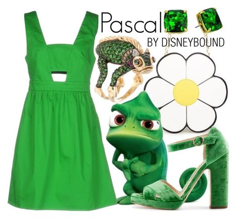 "Pascal" by leslieakay ❤ liked on Polyvore featuring Disney, P.A.R.O.S.H., Rupert Sanderson, Kate Spade, disney, disneybound and disneycharacter Spirit Week Outfits, Disney Themed Outfits, Nerdy Outfits, Geek Clothes, Disney Nerd, Cute Nike Outfits, Character Inspired Outfits, Disney Bound Outfits, Disney Artwork