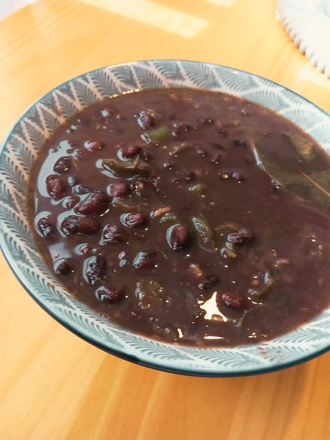 Cuban Black Beans Soup (Frijoles Negros) Black Beans Soup, Cuban Soup, Cuban Black Bean Soup, Rice And Meat, Black Turtle Beans, Beans Soup, Cuban Black Beans, Black Bean Soup Recipe, Cuban Dishes