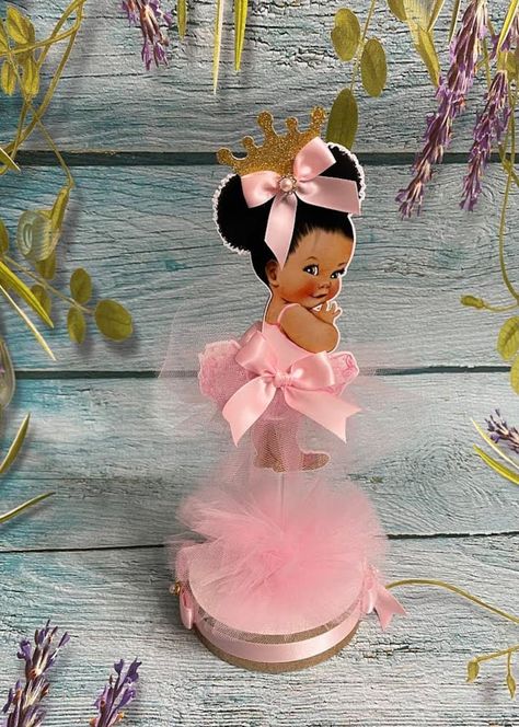 WoodandCraftsbyJo - Etsy Black Princess Baby Shower Theme, Princess Centerpiece Ideas, Princess Theme Baby Shower Ideas, Simple Baby Shower Centerpieces, Baby Princess Party, Royal Princess Birthday, Ballerina Centerpiece, Princess Centerpieces