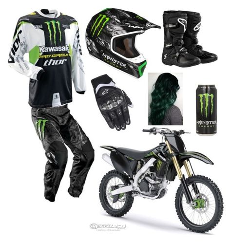 "Monster Energy Motocross" by skatergurl58 ❤ liked on Polyvore featuring Alpinestars Womens Dirt Bike Gear, Monster Energy Clothing, Motocross Outfits, Custom Dirt Bike, Motorbike Gear, Motorcycle Leathers Suit, Dirt Bike Gear, Best Electric Car, Motocross Pants