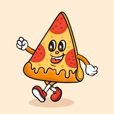 Free vector hand drawn pizza cartoon ill... | Free Vector #Freepik #freevector #cartoon-illustration #food-character #cartoon #cute-character Pizza Cartoon Illustrations, Food Character Design, Cartoon Drawing Images, Food Character, Pizza Cartoon, Emoji Nails, Pizza Drawing, Cute Pizza, Cake Drawing