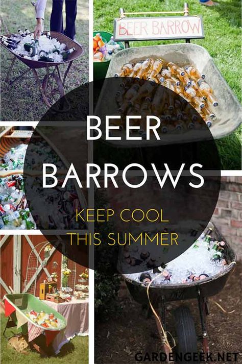 Beer Storage Ideas, Beer Barrow, Beer Storage, Wedding Drinks, Ice Cold Beer, Upcycling Ideas, Wedding Drink, Cold Beer, Keep Cool