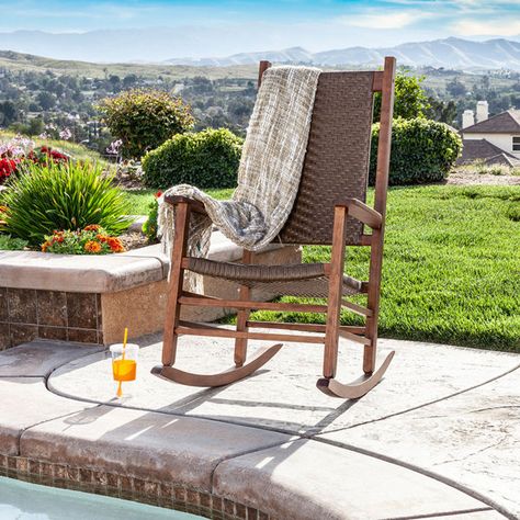 Hamptons Porch, Front Porch Patio, Outdoor Rocking Chair, Rocking Chair Porch, Porch Rocker, Rocking Chair Set, Wooden Porch, Solid Wood Chairs, Patio Rocking Chairs