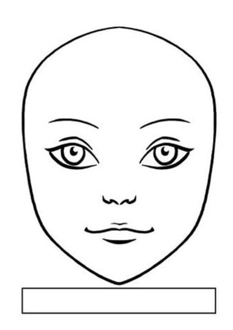 Templates Doll Face Template, Head Template, Doll Face Paint, Face Stencils, Face Painting Tutorials, Face Template, Kids Face Paint, Face Chart, Painting Templates