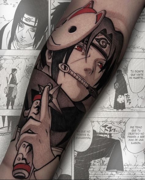 Kabuto Tattoo, Itachi Uchiha Tattoo Design, Itachi Crow Tattoo, Anbu Tattoo, Itachi Tattoo, Naruto Tattoos, Itachi Anbu, Tattoo Anime, Manga Tattoo