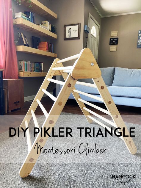 Diy Pickler, Diy Pikler Triangle, Climbing Structure, Diy Montessori, Pikler Triangle, My Nephew, The Triangle, How To Build, Boundaries