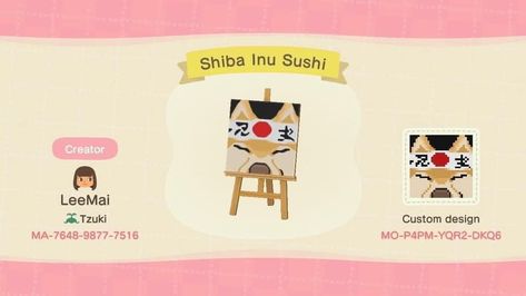 Acnh Sushi Bar Code, Acnh Sushi Bar Outdoor, Animal Crossing Sushi Bar, Acnh Sushi Bar, Acnh Industrial, Acnh Signs, Acnh Motifs, Japanese Town, Animal Crossing 3ds