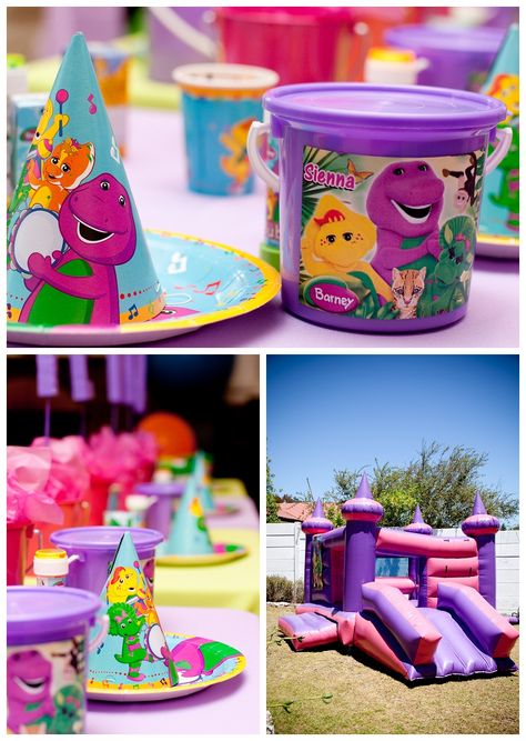 Barney 2nd Birthday Party, Barney And Friends Birthday Party Ideas, Barney Themed Birthday Party, Barney Party Ideas, Barney Birthday Party, Google Birthday, Barney Party, Barney Birthday, Party Planning Business