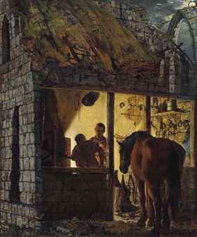 A Blacksmith's Shop - Joseph Wright of Derby (1734-1797) Joseph Wright, Moonlight Painting, Blacksmith Shop, Academic Art, Outlander Book, Johannes Vermeer, Oil Shop, Industrial Revolution, British Art